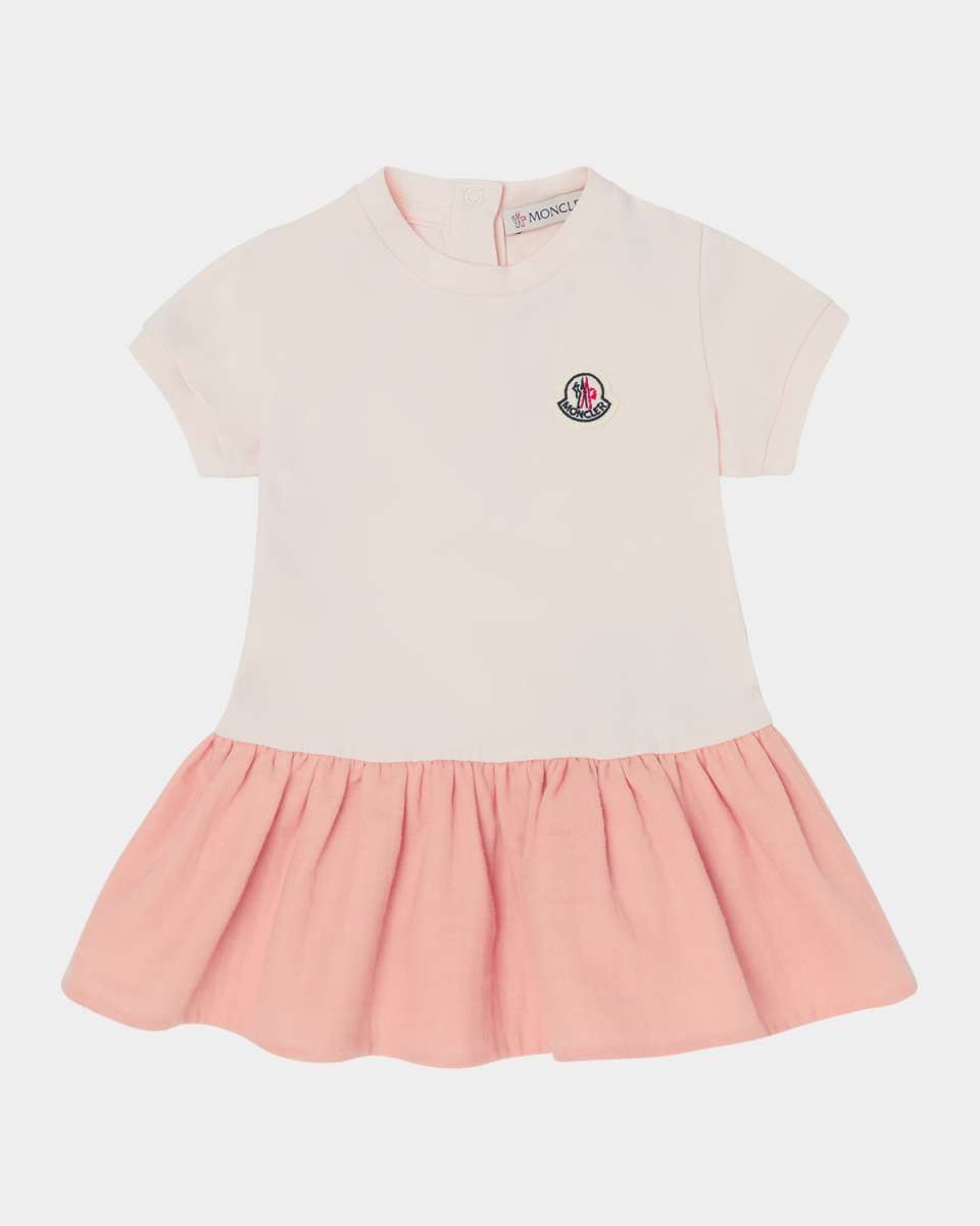 Girl's Jersey Woven Combo Dress, Size 6M-3